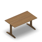 3666 - LIP Table 140x80 cm - T-leg Adjustable H (68-80), oak hpl