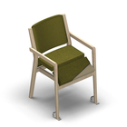 4515 - Zeta multi dining chair solid wood with upholstered back with removable seat cover with wheels, birch