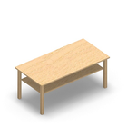 3584 - LIP Table 140x70 cm with Magazine Tray, H60 birch HPL