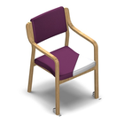 2870 - Bankett Stablestol med armlen med hjul med avtagbar setetrekk