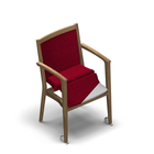2753 - NEXUS Stackable chair with armrests and upholstered back with wheels with removable seat cover