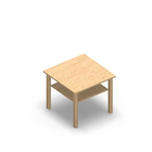 3576 - LIP Table 70x70 cm with Magazine Tray, H60 birch HPL