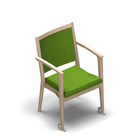 2674 - NEXUS Stackable chair with armrests and upholstered back with wheels
