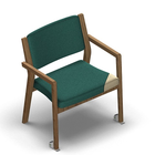 4578 - Zeta max dining chair solid wood with upholstered back with wheels, with removable seat cover, oak
