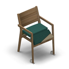 4646 - Zeta multi dining chair solid wood with veneer back with wheels with removable seat cover, oak