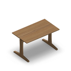 3654 - LIP Table 120x70 cm - T-leg Adjustable Height (68-80), oak hpl