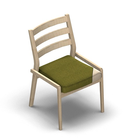 4490 - Zeta dining chair solid wood, back with ribs, with removable seat cover, without armrests, birch