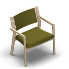 4526 - Zeta max dining chair solid wood, back with ribs and cushion, birch