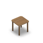1535 - LIP Table 65x65 cm rounded H60, oak HPL