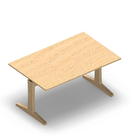 3676 - LIP Table 140x90 cm - T-leg Adjustable H (68-80), birch hpl