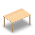 3520 - LIP Table 140x90 cm H72, birch HPL