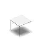 3444 - PIVOT table with single pipe leg 65 x 65 cm, white hpl
