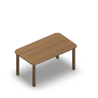 1536 - LIP Table 120x70 cm rounded H60, oak HPL
