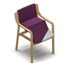 2872 - BANKETT Multi stackable chair with armrest with removable seat cover