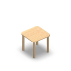 1461 - LIP Table 65x65 cm rounded H60, birch HPL