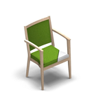 2670 - NEXUS Stackable chair with armrests and upholstered back mes removable seat cover